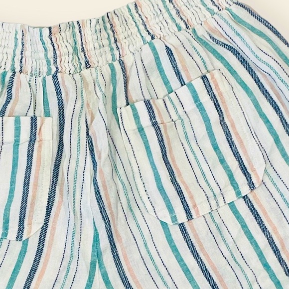 NWT Briggs Striped Elastic Waist Linen Shorts Size L - Picture 9 of 12